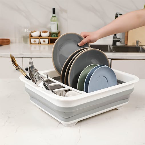 NNETM Dish Rack with Utensil Holder