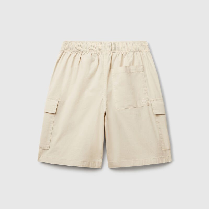 Parachute bermudas in stretch cotton