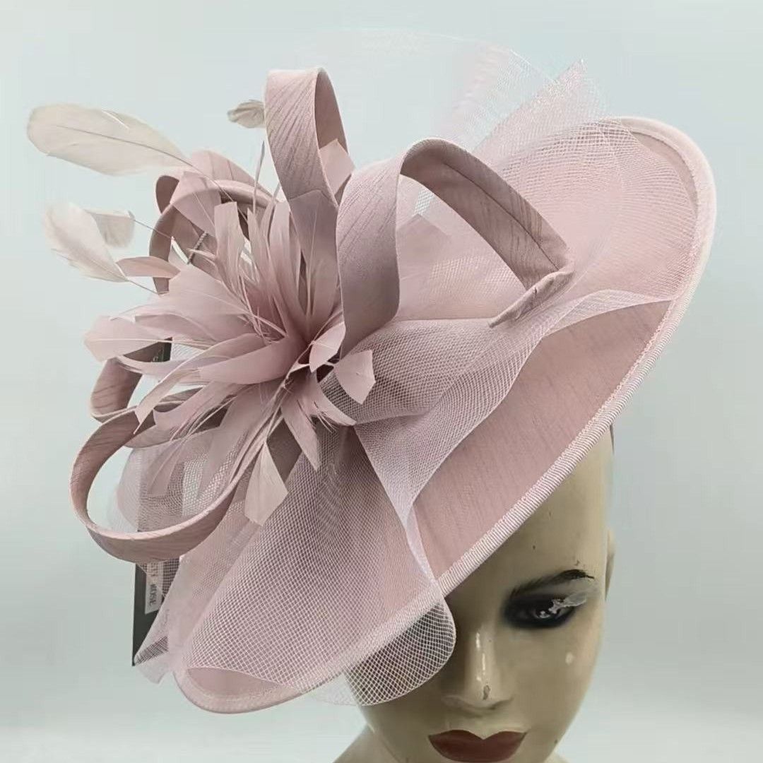 PEACH ACCESSORIES Feather & Netting Detail Fascinator
