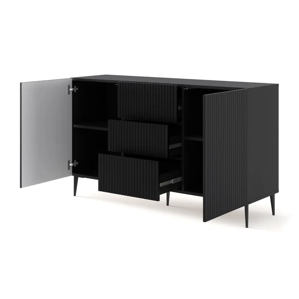 Ravenna B dressoir ladekast 150 2D3S gefreesd MDF folie mat