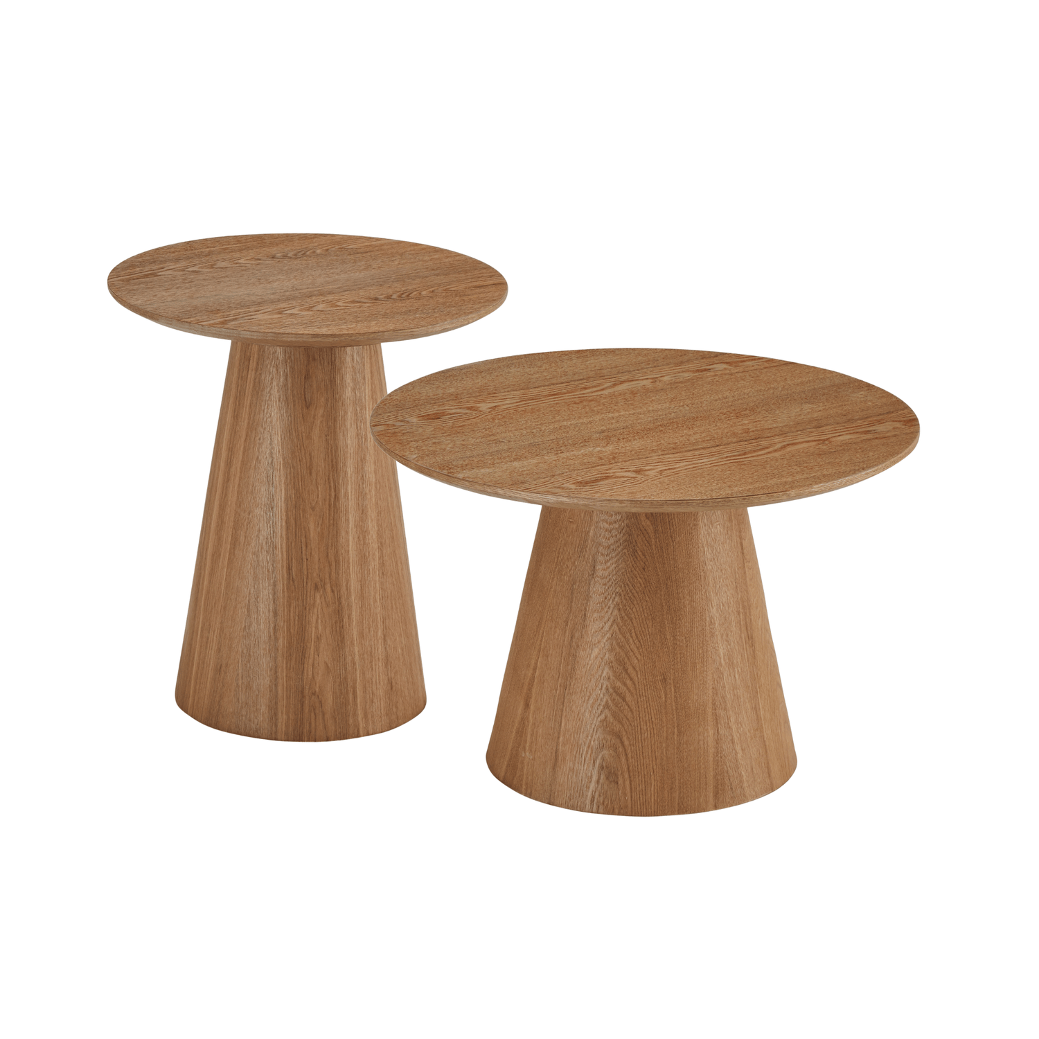 Furnhouse salontafel set Tango - Natuurlijk eikenhout - Ø 45/60 cm