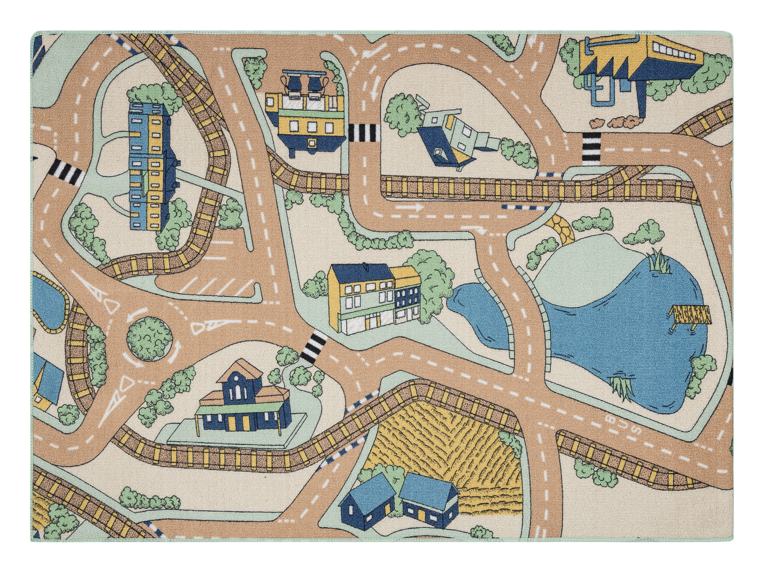 DYWAN REBEL ROADS Playtime 32 Miasteczko, dla dzieci 95x133 cm