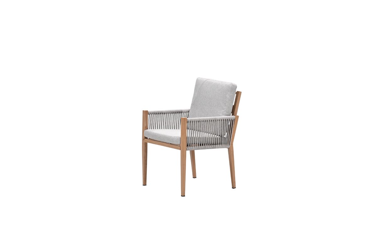 Sardinia dining fauteuil - light teaklook - TPU rope sand - dark sand