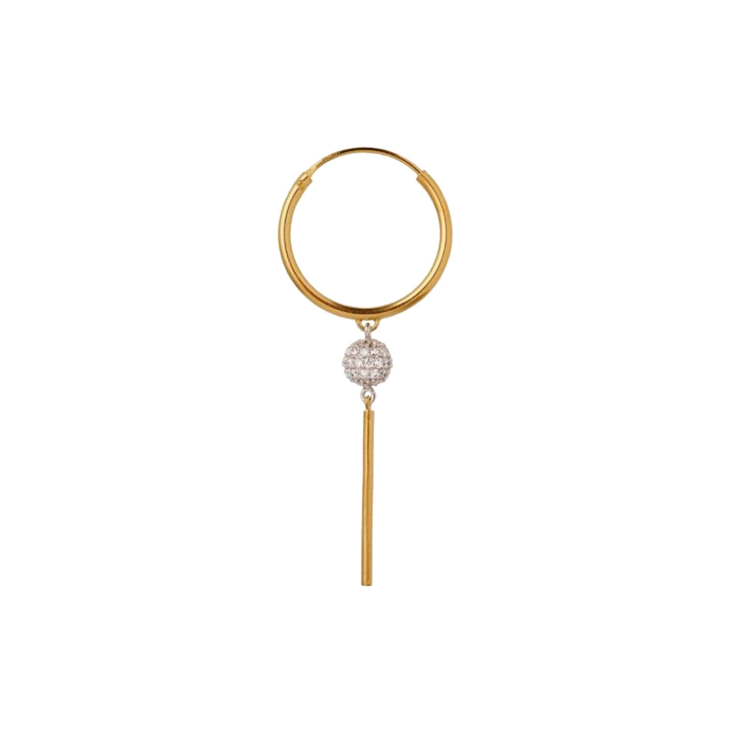 Vintage Disco Ball Earring Single Single, silver/gold