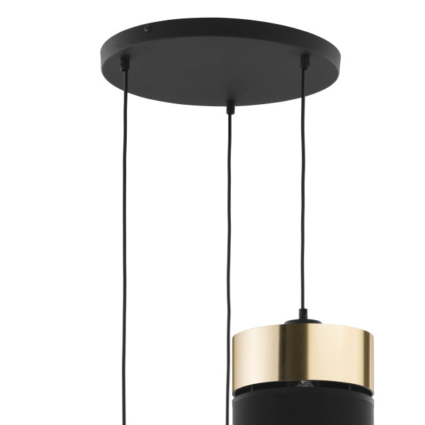 HILTON BLACK/GOLD LAMPA WISZĄCA 3 PŁ