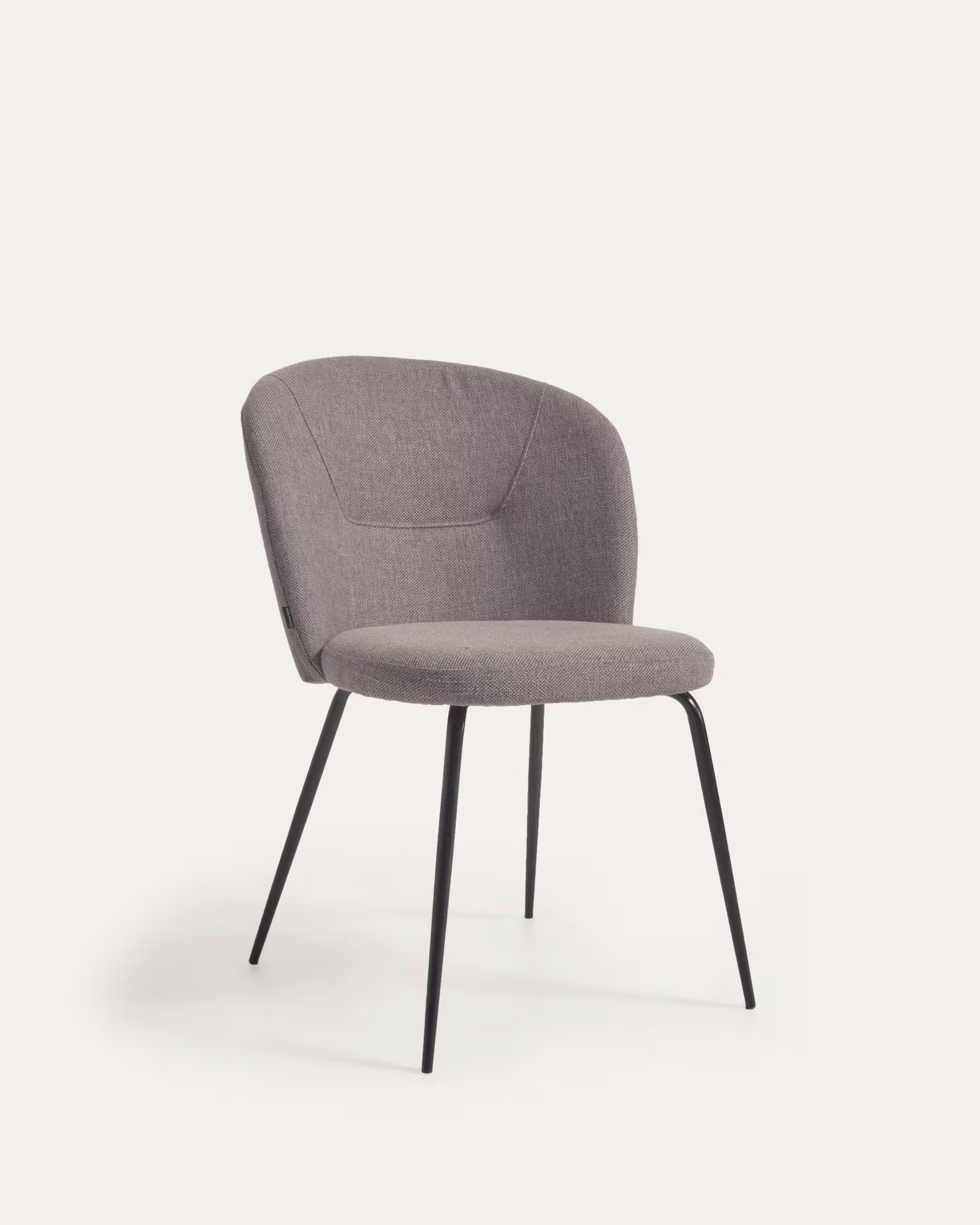 Silla Anoha gris y metal con acabado negro
