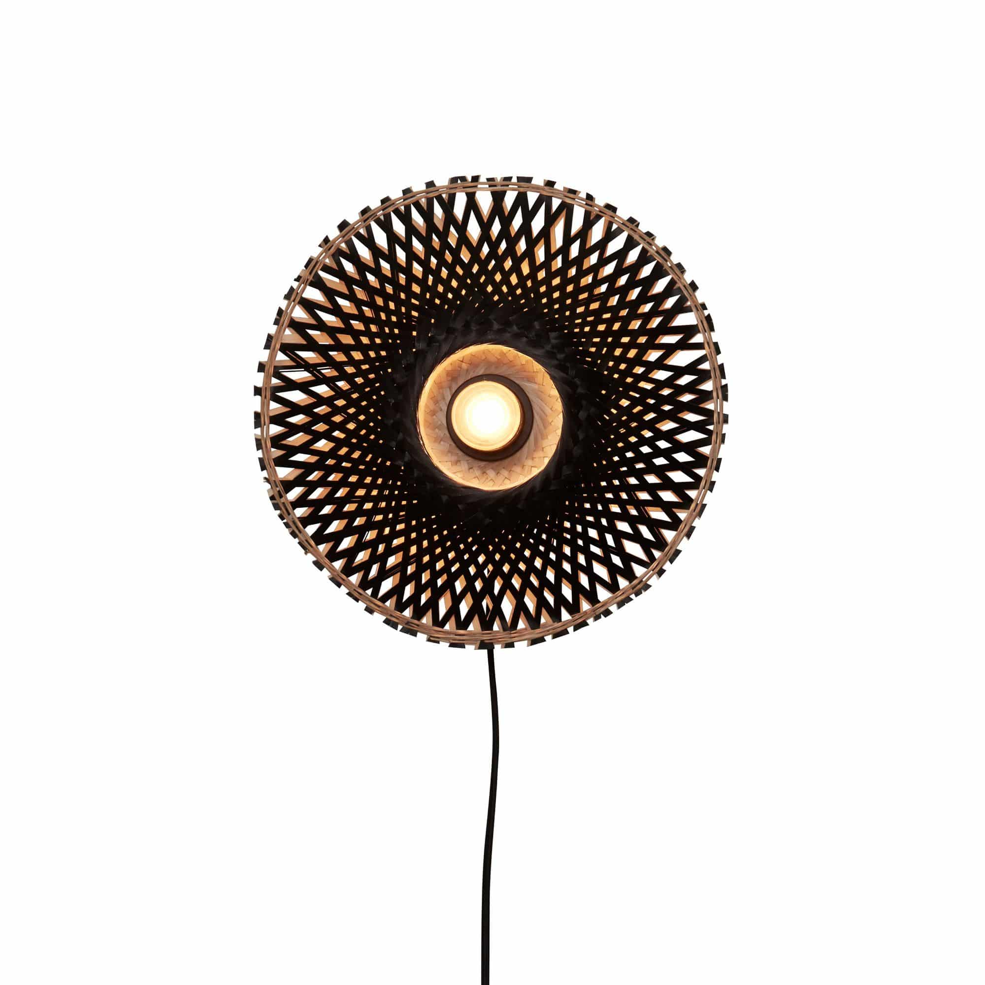 GOOD&MOJO wandlamp Kalimantan - zwart - Ø30cm