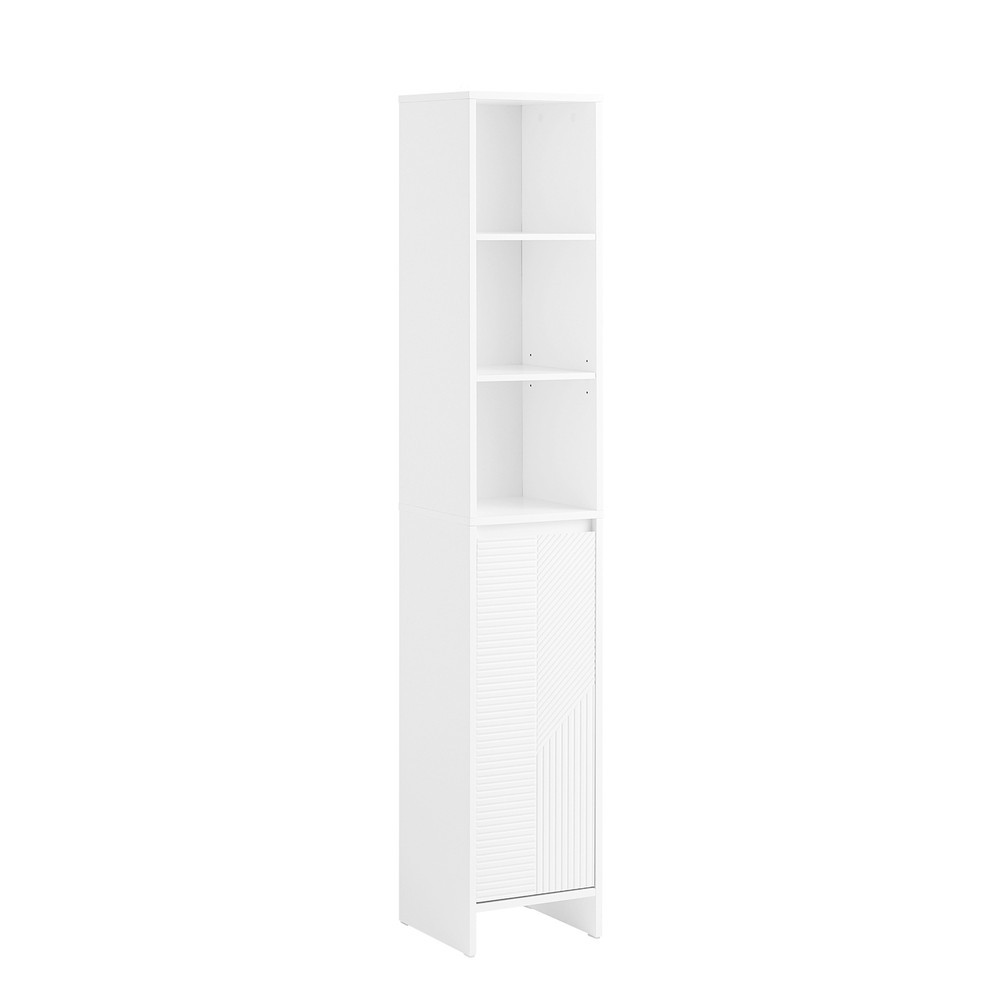 SoBuy Słupek łazienkowy z 1 drzwiami Biały 30x30x170cm Klasyczny BZR158-W