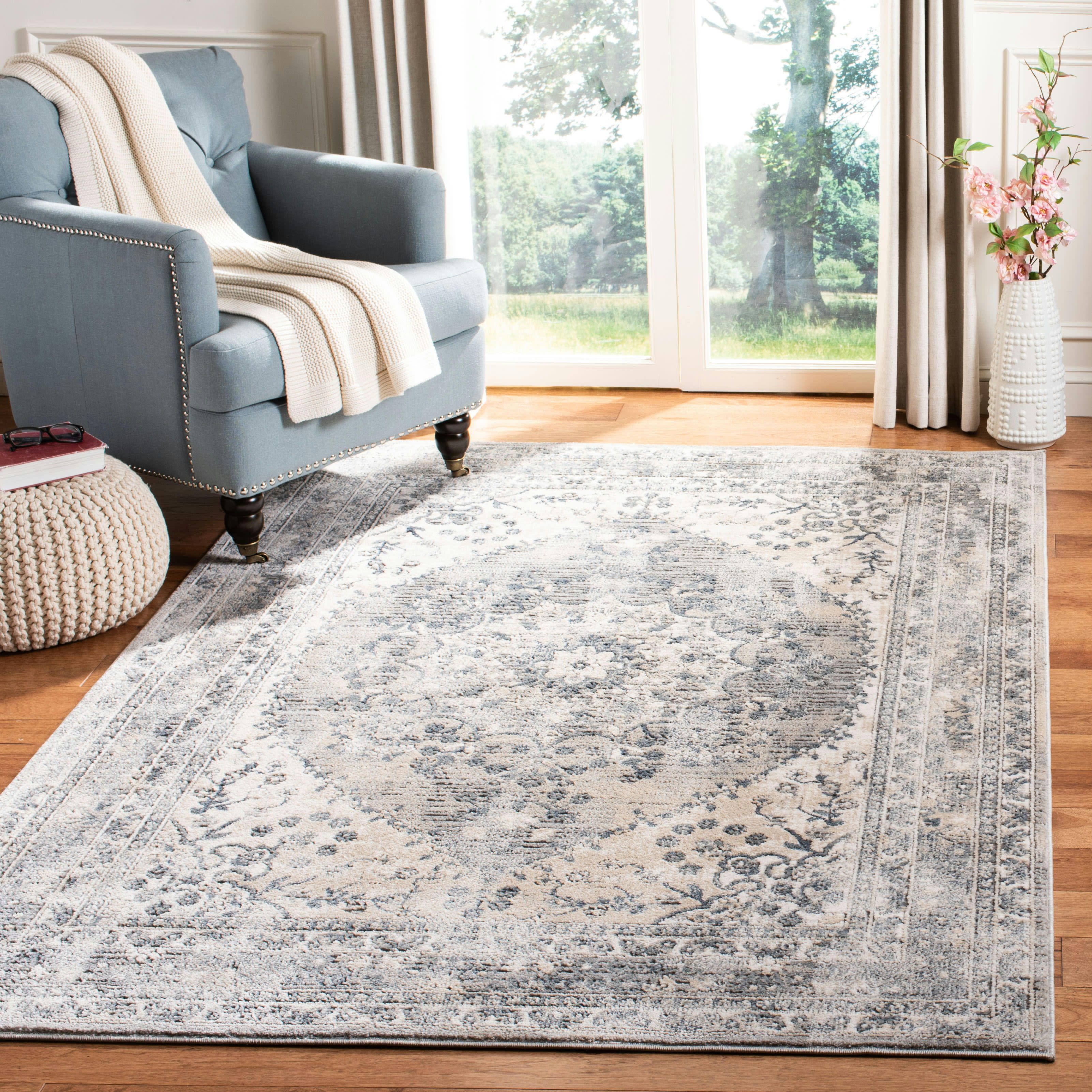 OREGON - Tapis de salon interieur en beige & gris, 198 x 279 cm