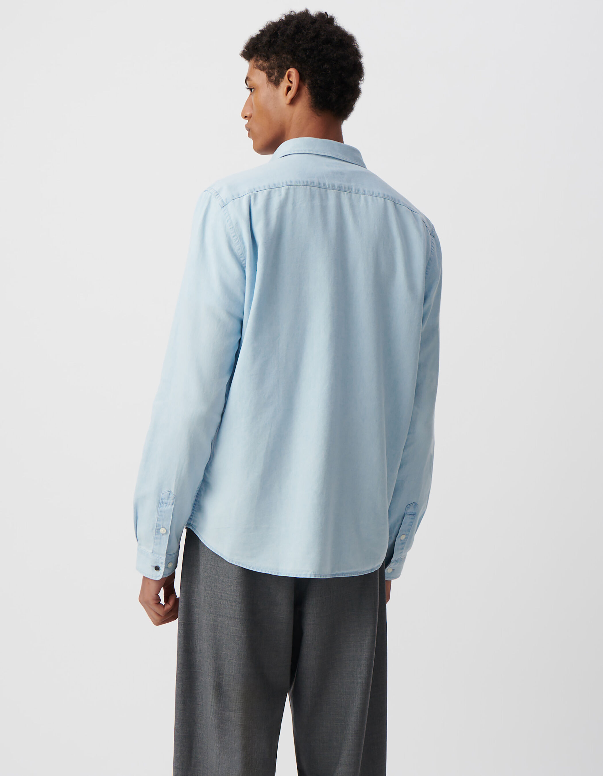 Chemise REGULAR bleue coton et Lyocell® Homme