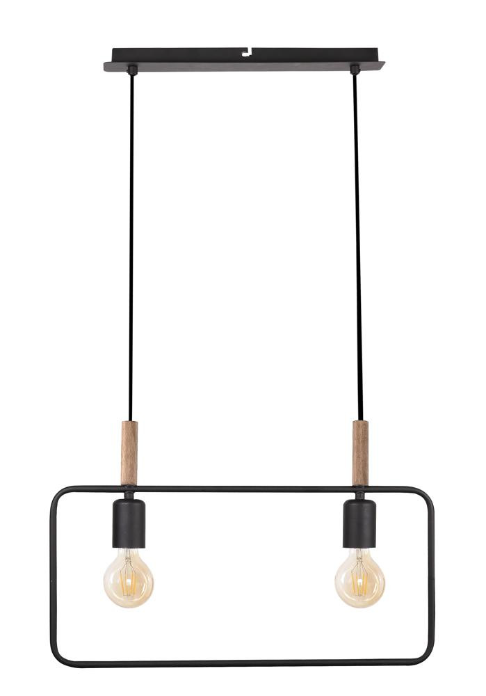 Lampa wisząca FRAME 2x60w e27 czarny