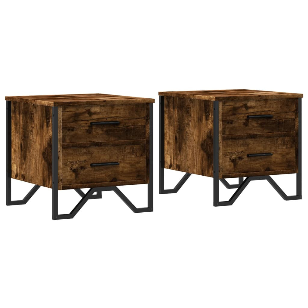 2x Szafka Nocna Stolik Komoda Brązowa z Szufladą Do Sypialni 40x41x40 cm