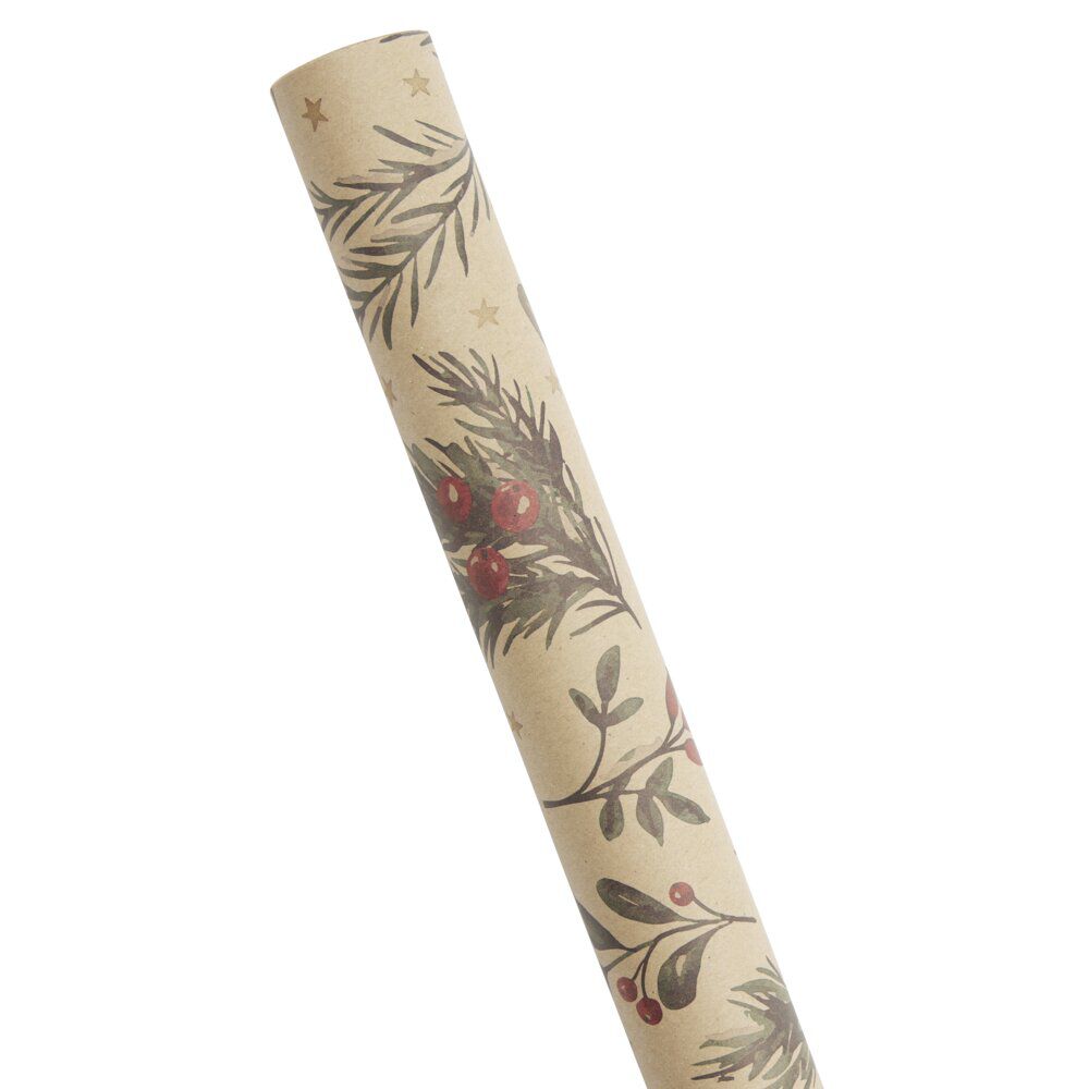 Papier cadeau No&euml;l kraft rouleau 2m motif traditionnel (6 modèles)