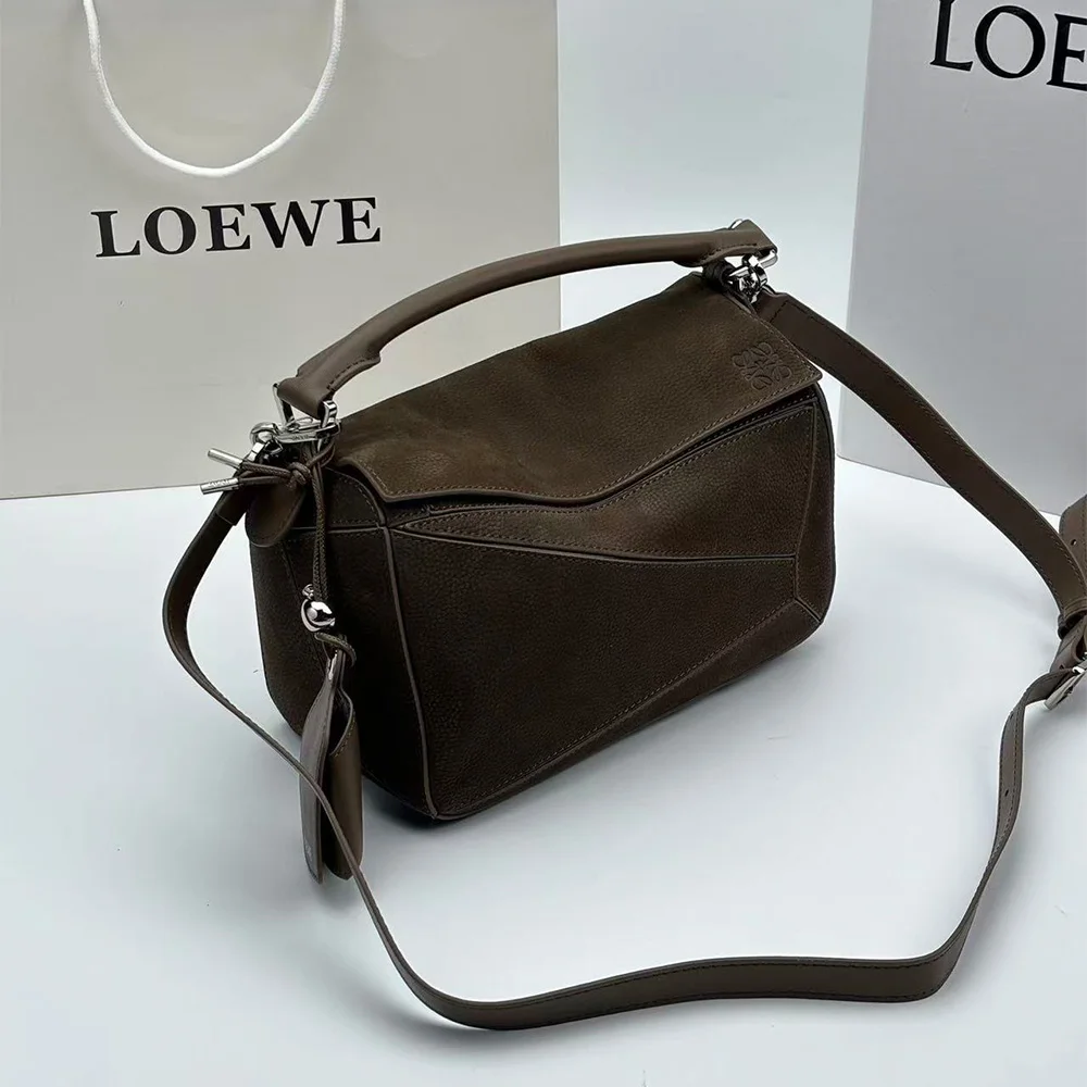 Loewe Small Grained Nubuck Leather Featherlight Puzzle Bag