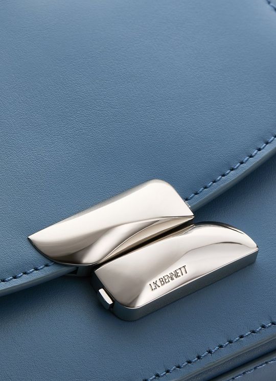 Frankie Blue Smooth Leather Core Crossbody Bag