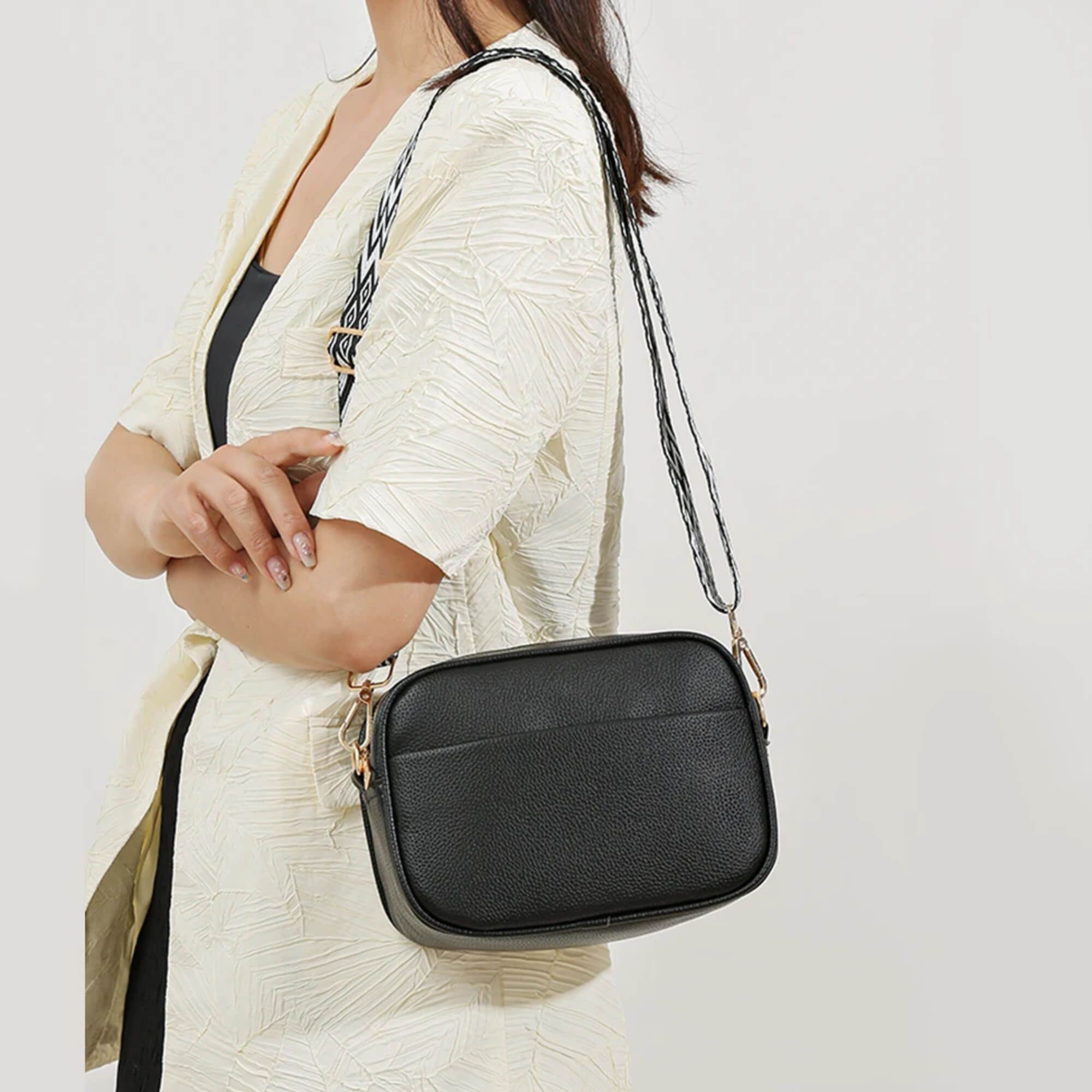 AJVANI Canvas Strap Shoulder Handheld Cross Body Bag