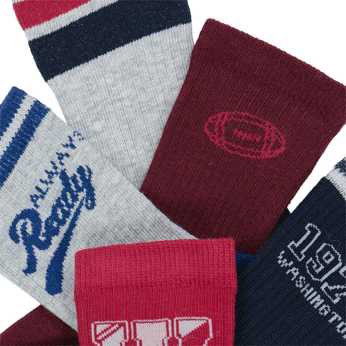 Lot de 5 paires de chaussettes, esprit campus
