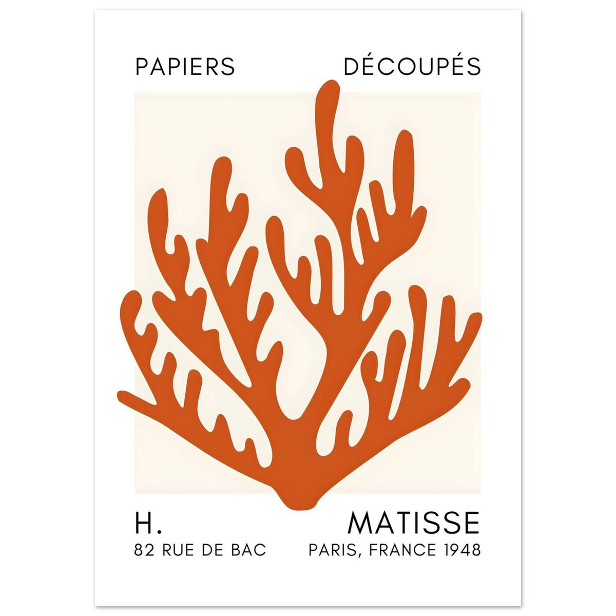 Artfulprints Poster Matisse – Coral harmony orange  - 50x70 cm - Oranje