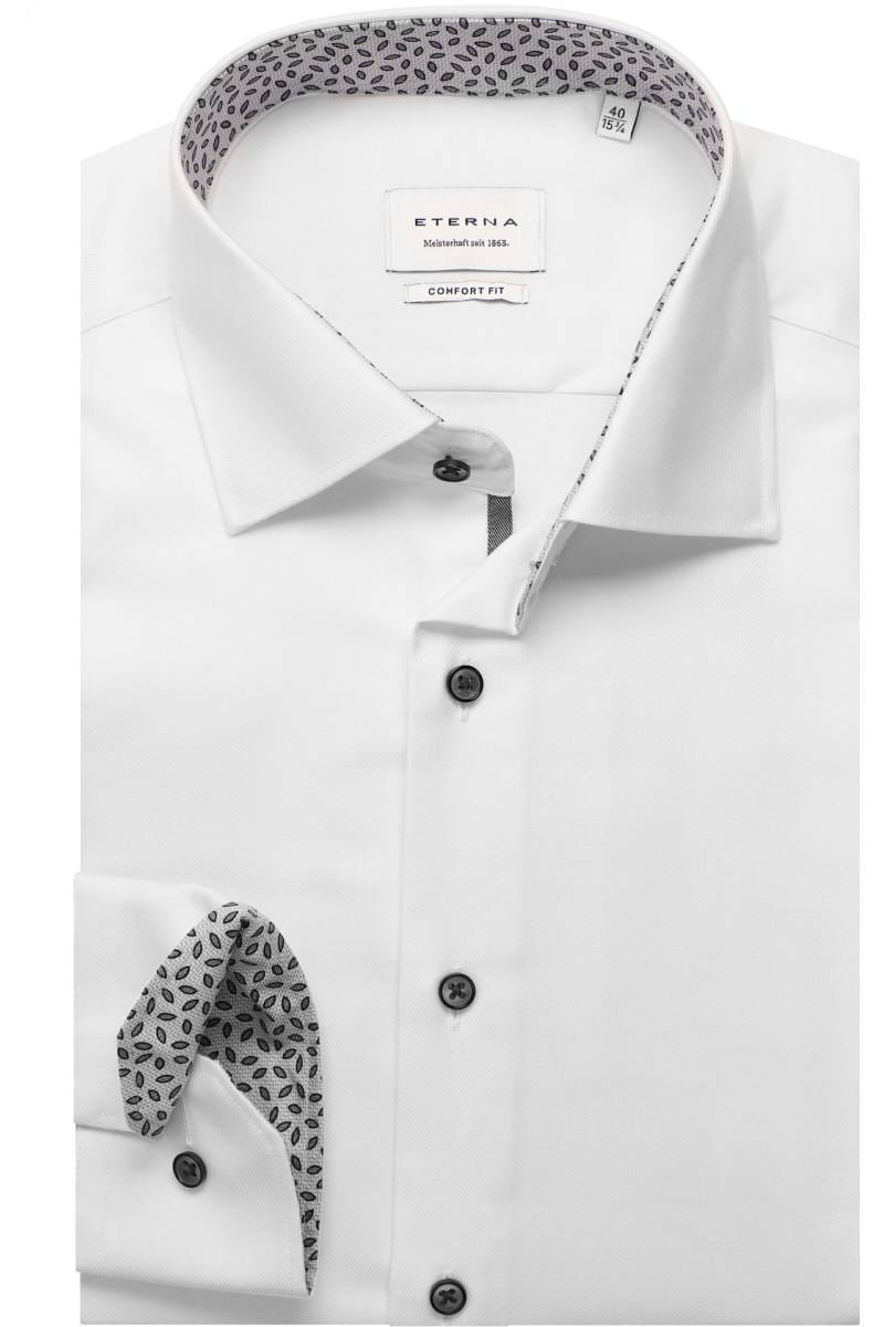 ETERNA Comfort Fit Hemd weiss, Strukturiert (super langer Arm)