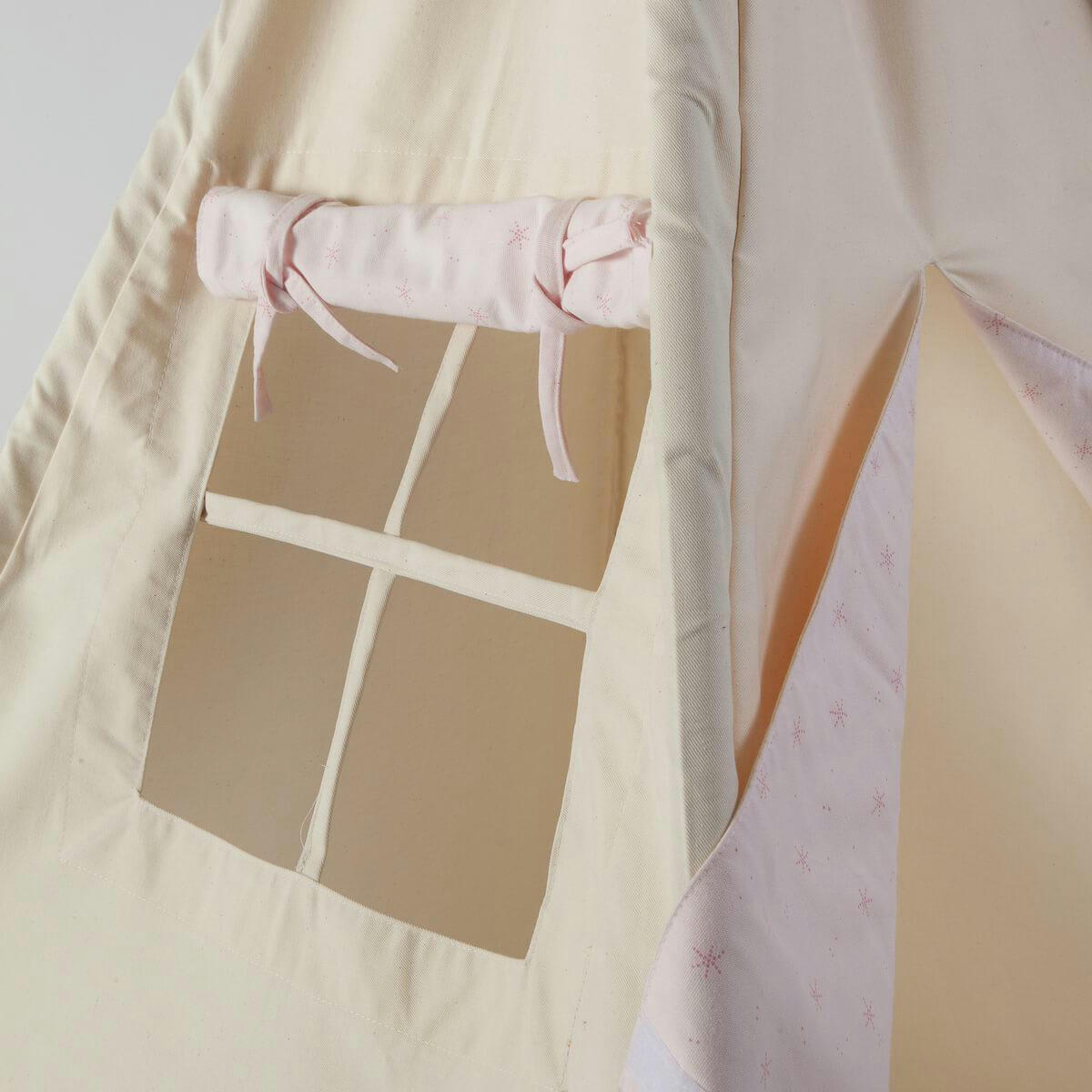 BARNA - Tipi enfant beige STARS rose