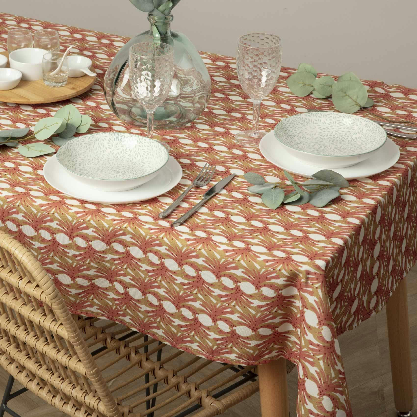 - Nappe anti-tâche imprimée exotique polyester multicolore 140x240 cm