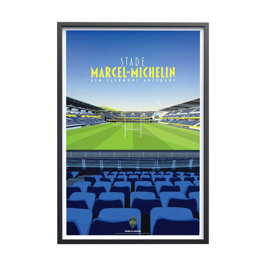 RUGBY - Affiche Rugby - ASM Clermont Auvergne - Stade Marcel-Michelin 40x60 cm