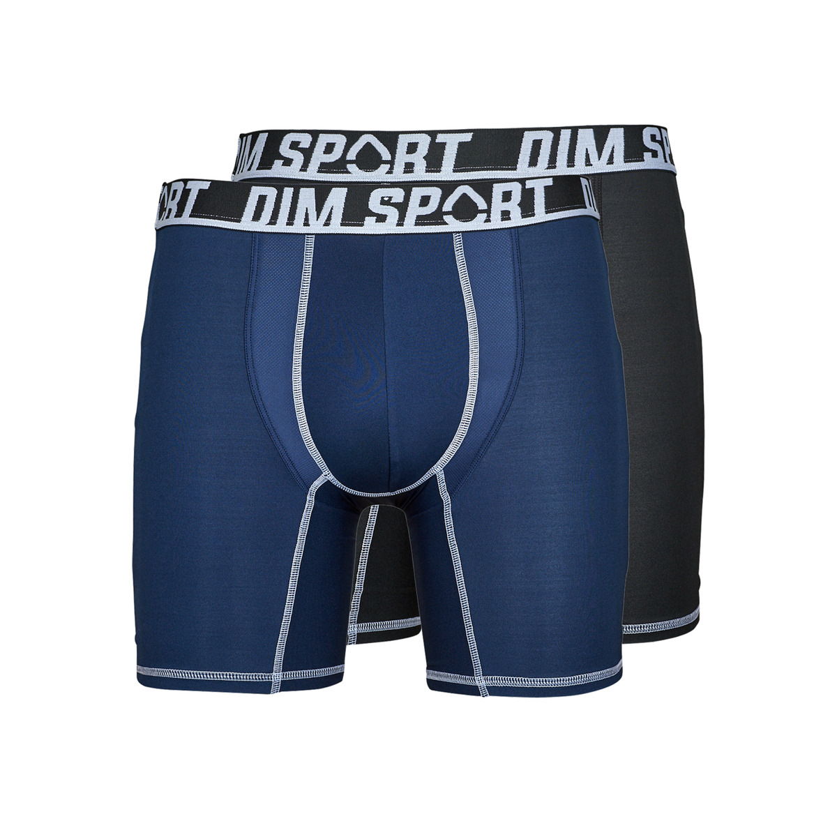 DIM - DIM SPORT BOXER LONG MICROFIBRE PACK X2 - Black / Blue