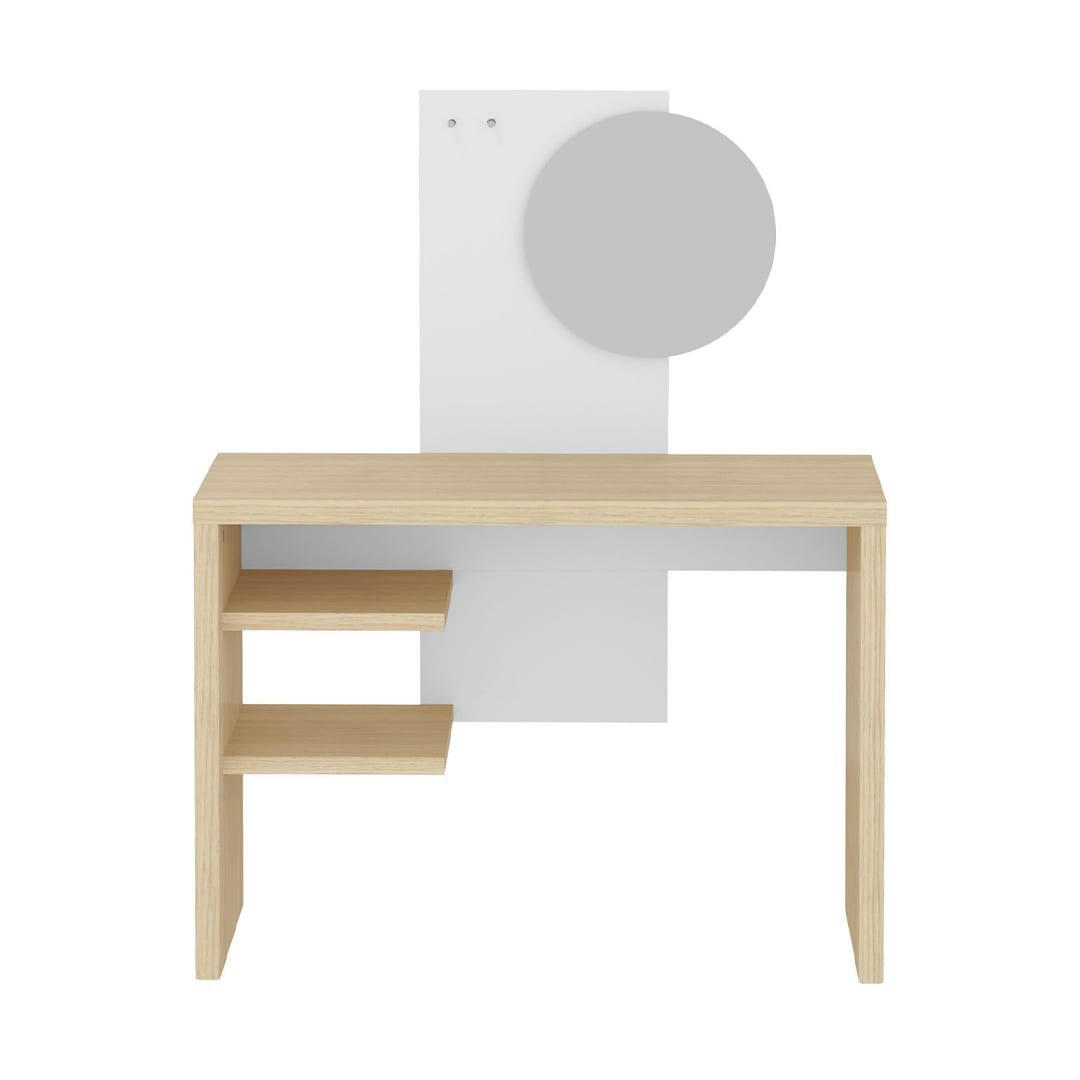 HUGO - Coiffeuse  placage blanc et chêne clair