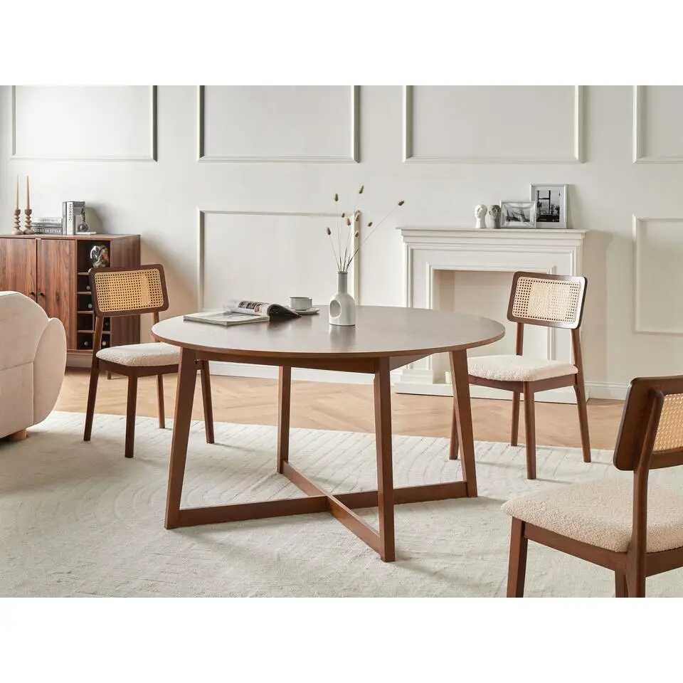 WAIPORI - Eettafel - Donkere houtkleur - 140 cm - MDF