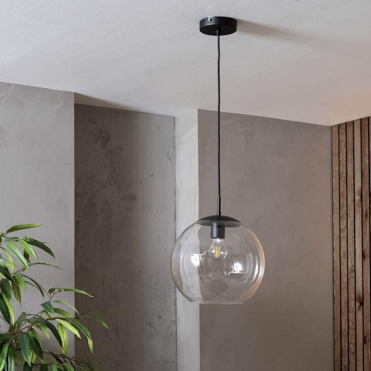Habitat Coleman Metal Pendant Light - Matte Black