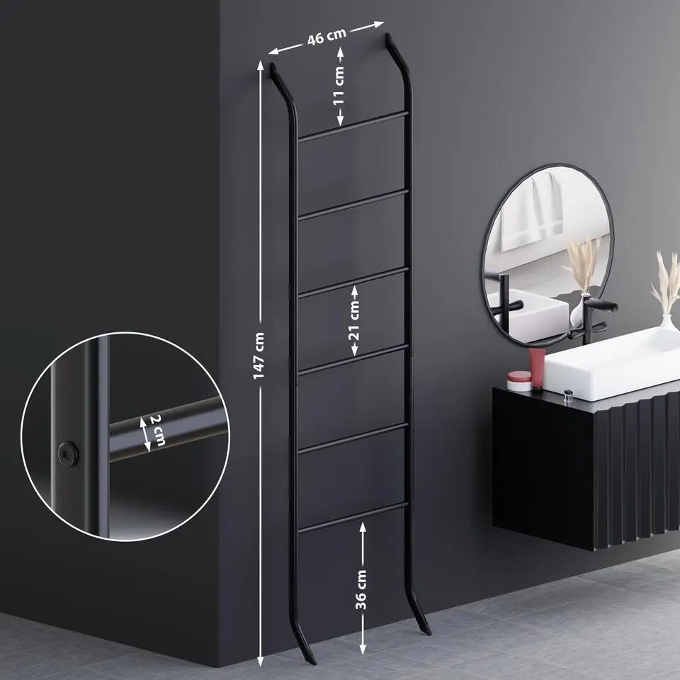 CLP Handdoekrek Elkin Metaal - zwart