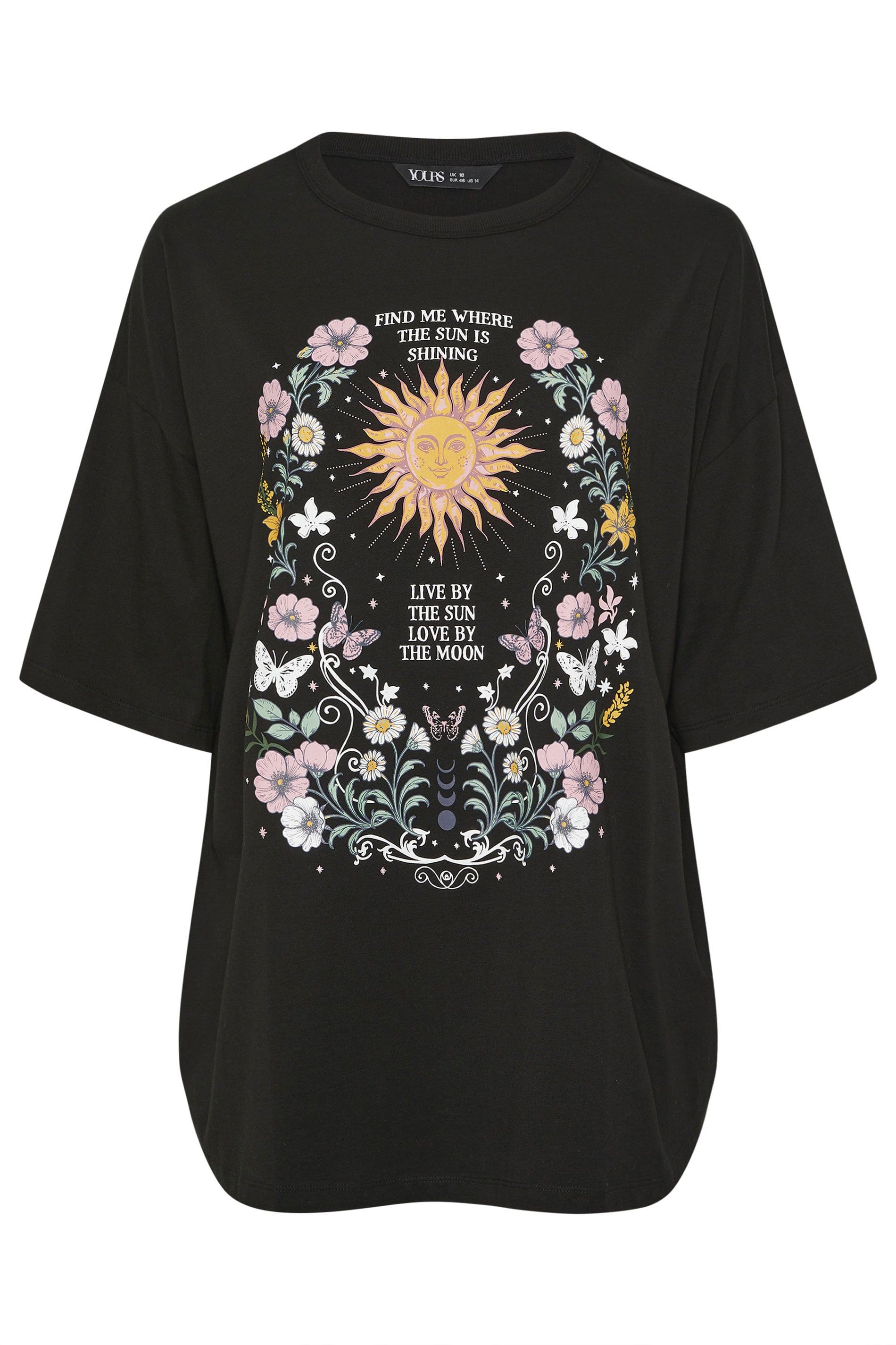 Yours Floral & Sun Graphic Boxy T-Shirt