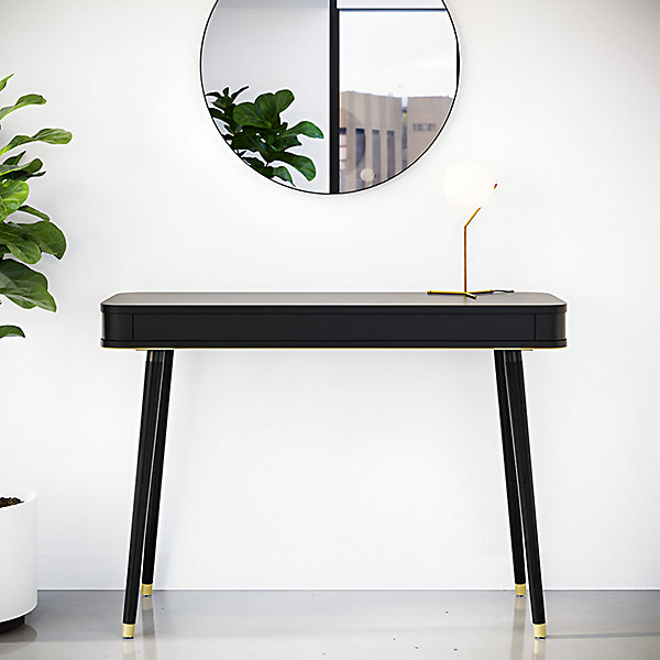Lot de 2 Pieds de table haute - Libra - couleur hêtre noir Hauteur : 71,5 cm