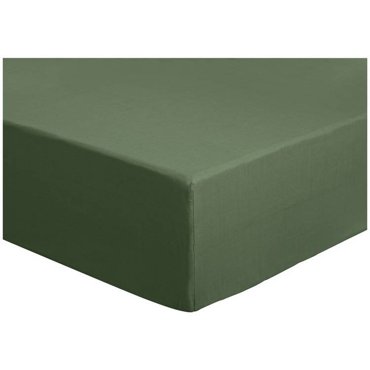 Habitat Plain Khaki Fitted Sheet - Single