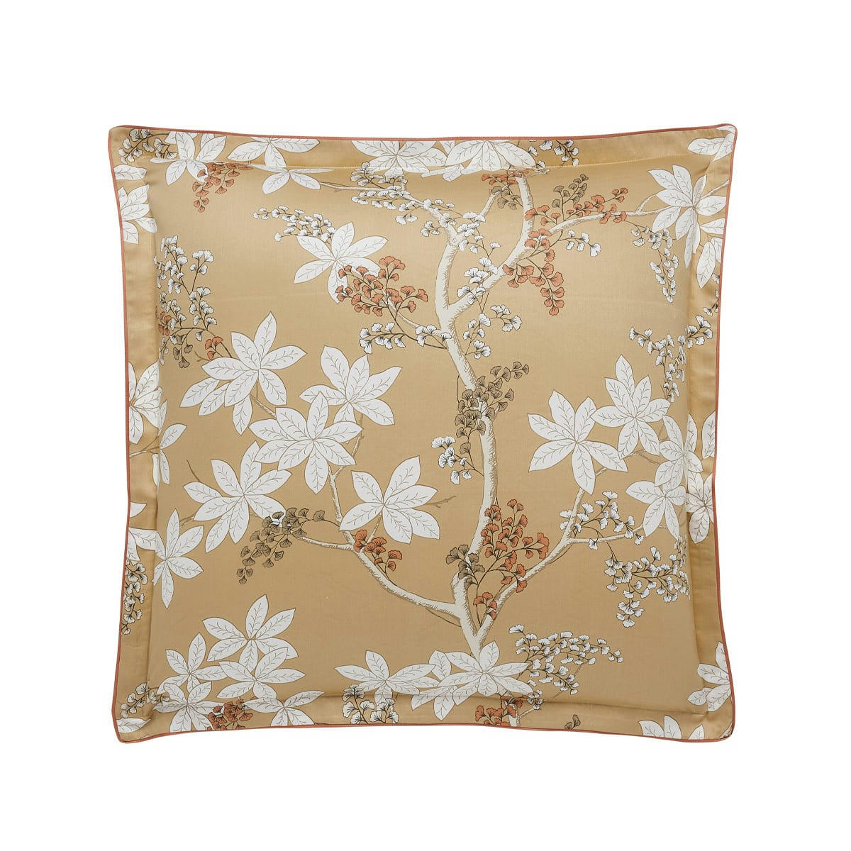 LÉGENDE - Taie d'oreiller en satin de coton jaune 65x65