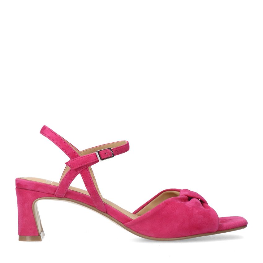 Manfield Roze suède sandalen met hak