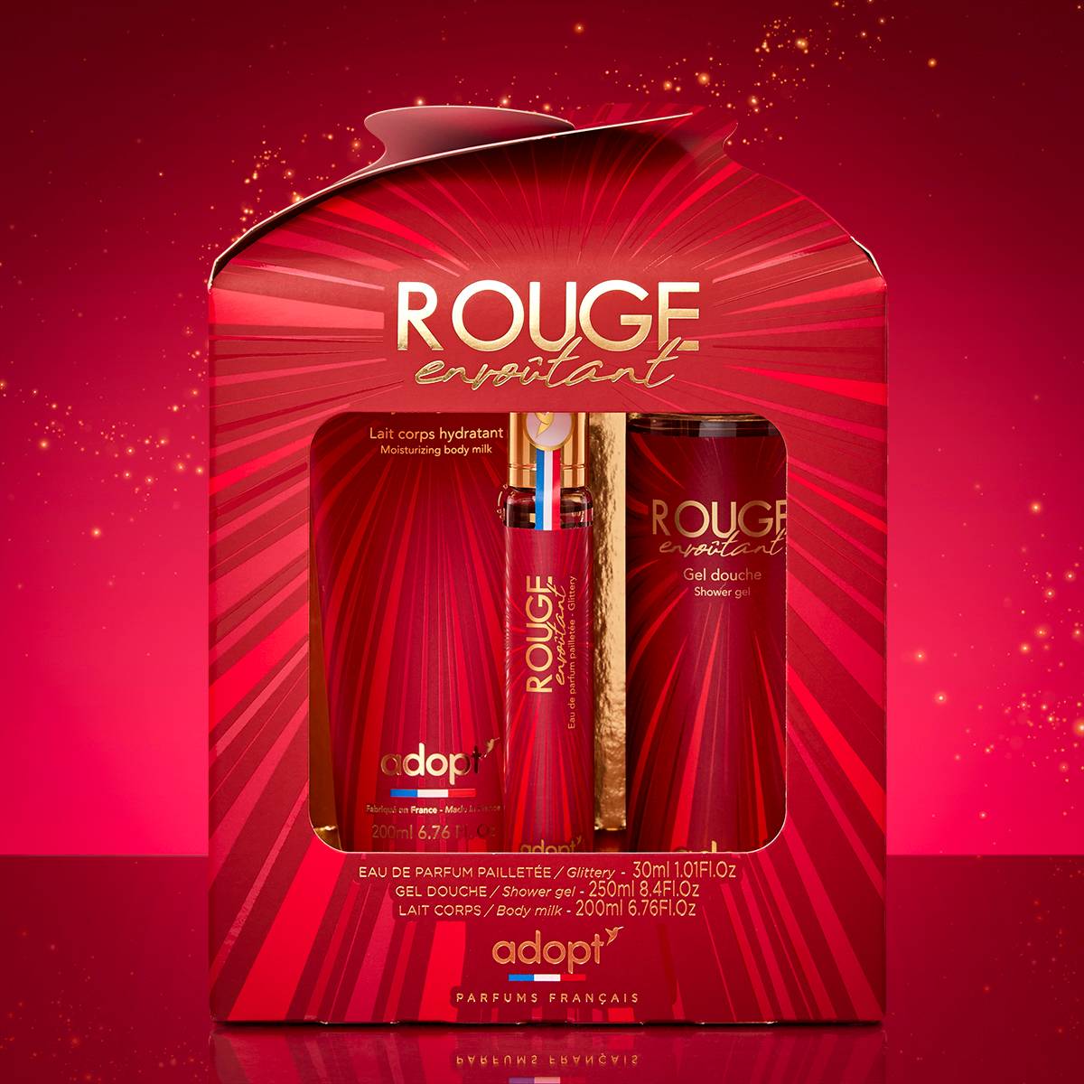 Rouge EnvoûtantCoffret Eau de parfum 30 ml   Gel douche 250 ml   Lait corps 200 ml