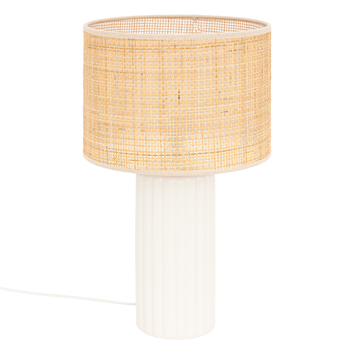 Ceramic lamp "Tylia" White, H.47 cm
