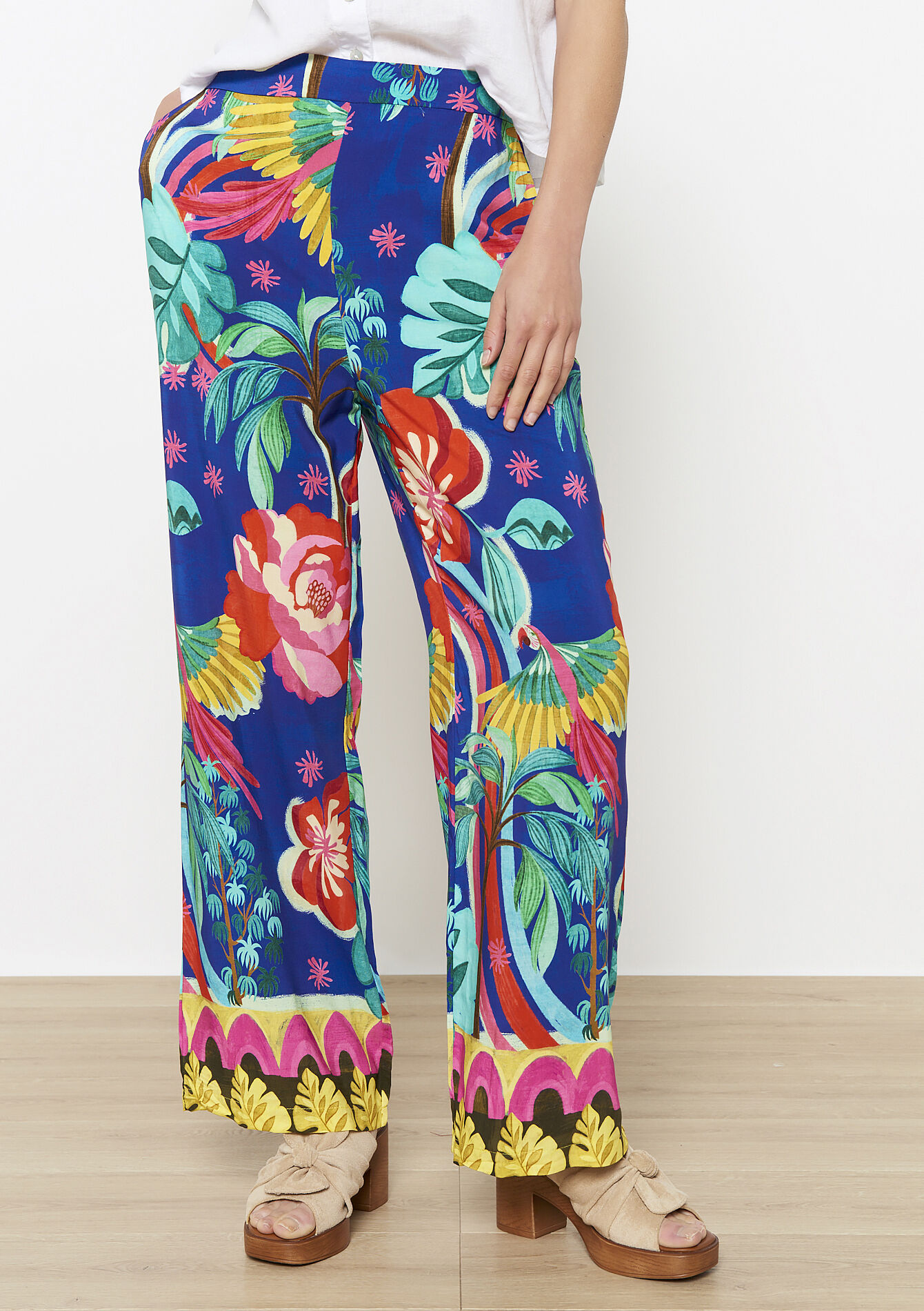 Zwierige broek met print