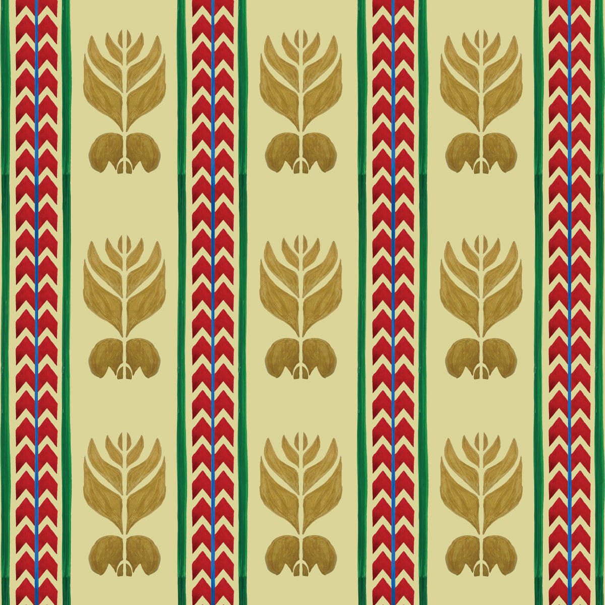Catchii Behang Ikat Stripes pastel green/yellow