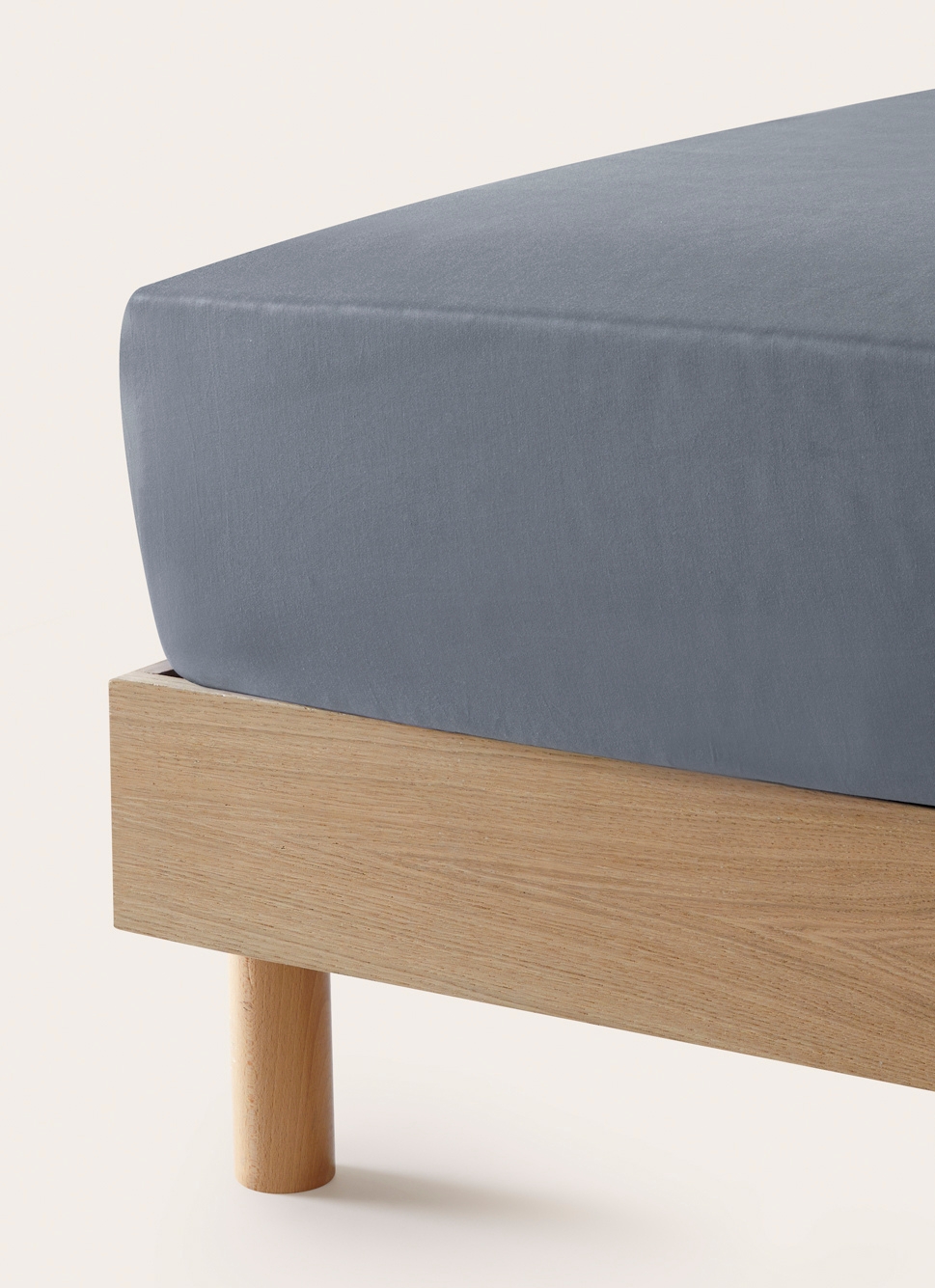 DRAP HOUSSE EN SATIN DE COTON UNI ARDOISE