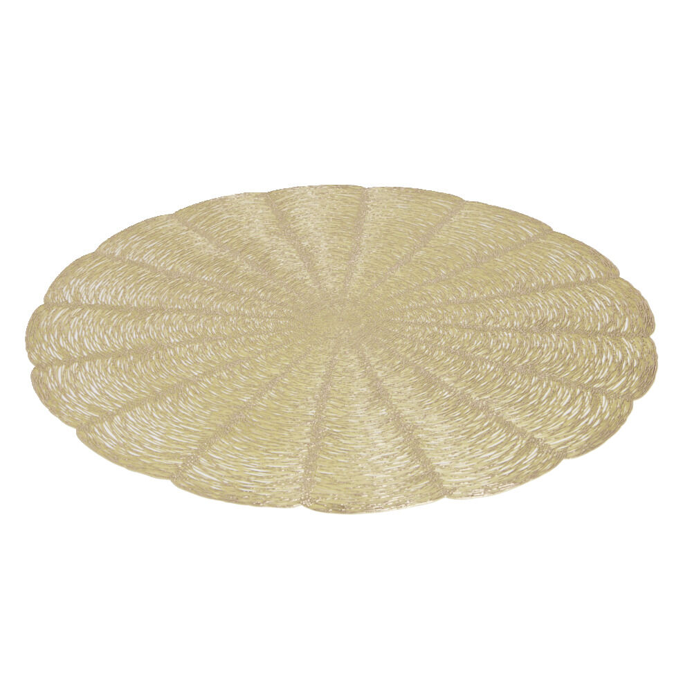 Set de table rond forme fleur doré Ø38 cm