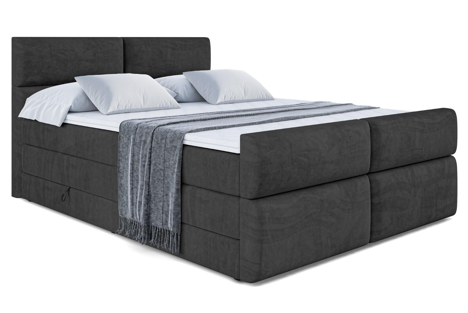 Łóżko kontynentalne z pojemnikiem i materacem H3|H4 BOXI3-Z KING 120x200cm