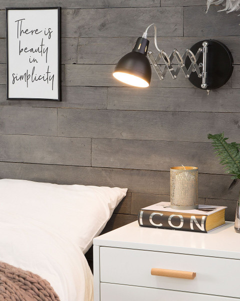 Zestaw 2 lampa ściennych kinkiet regulowana czarna