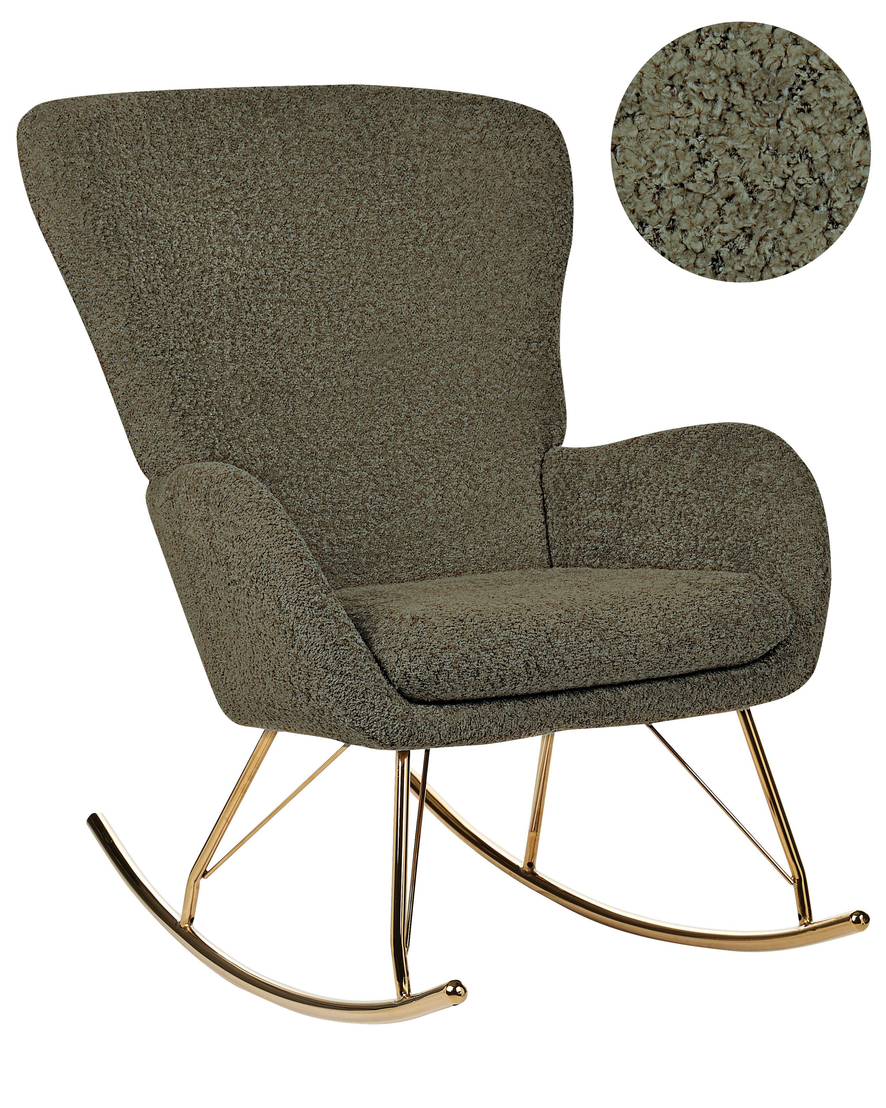 Rocking Chair ANASET Boucle Dark Green