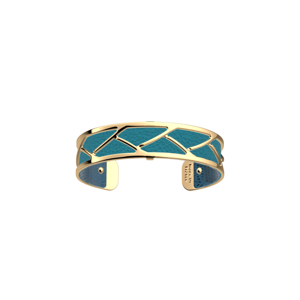 Manchette Tresse, cuir réversible écailles Bleutées / Bleu Georgettes