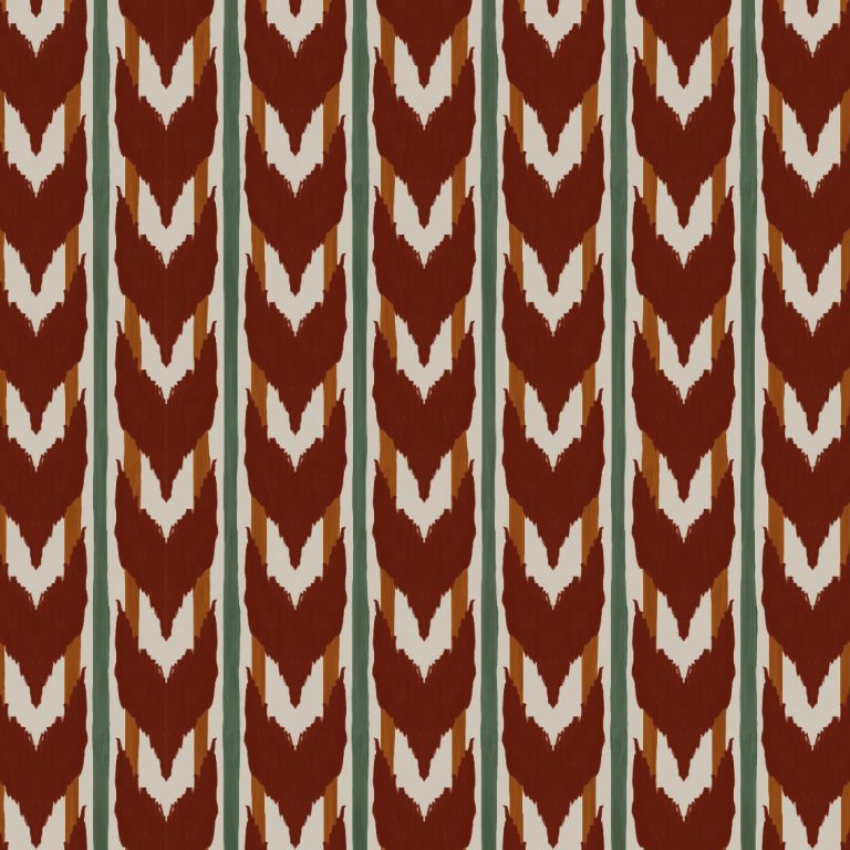 Catchii Behang Maison Artisan Ikat roest bruin
