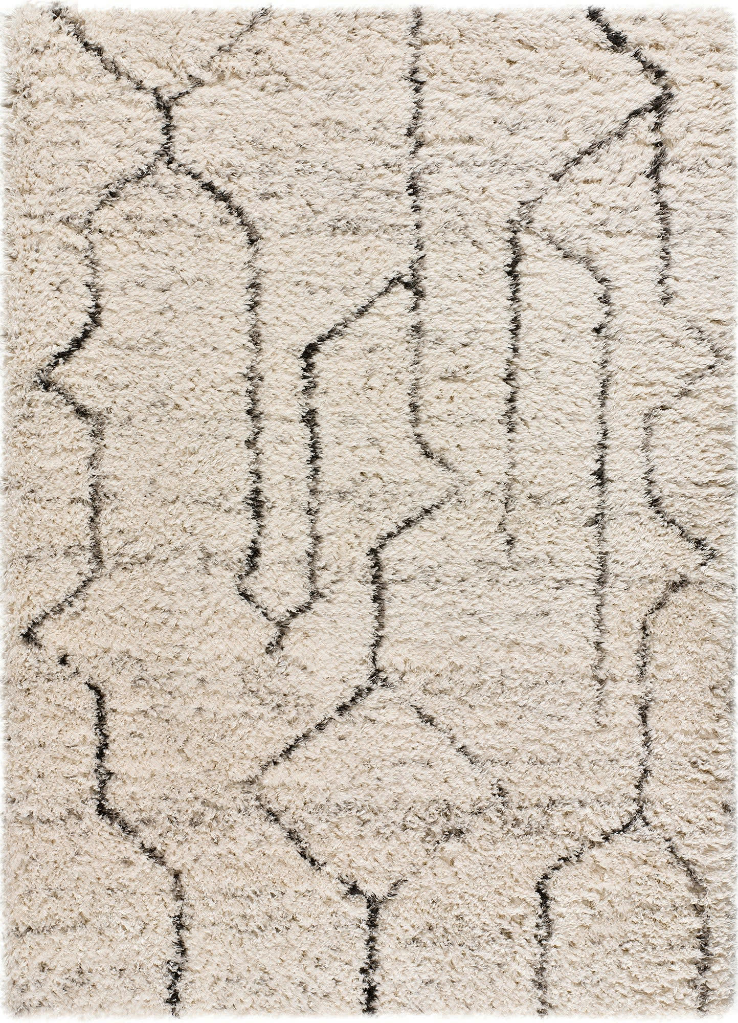 LYNN - Tapis shaggy de style berbère en blanc, 60X110 cm