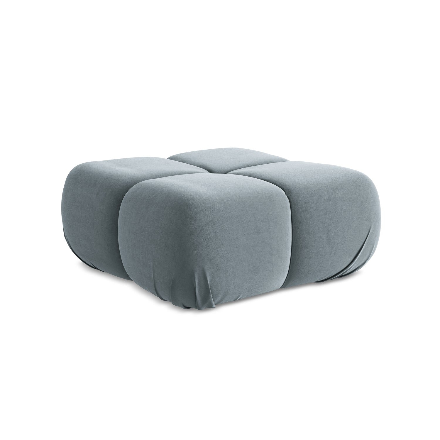 LaMiaSofa Poef Sanremo - velours - lichtblauw - 95x95x41