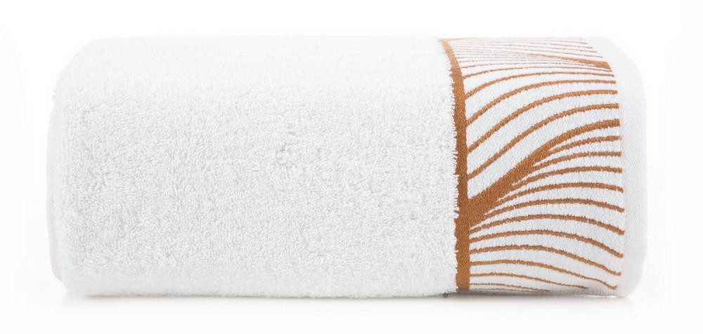Ręcznik 50x90 Blanca biały liście 500g/2 frotte